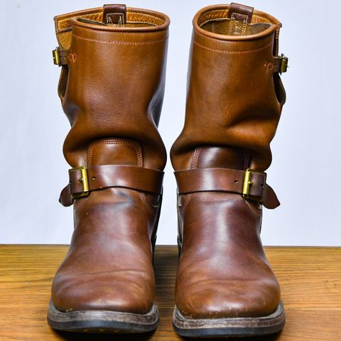 View photo of Role Club Engineer Boots in Dark Olive Steerhide