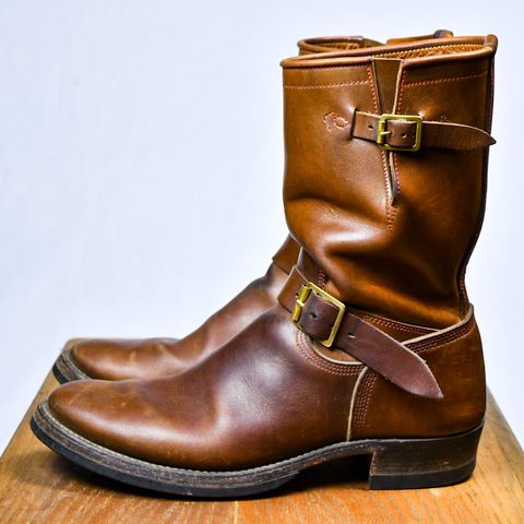 View photo of Role Club Engineer Boots in Dark Olive Steerhide