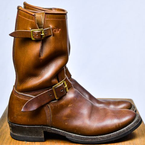 View photo of Role Club Engineer Boots in Dark Olive Steerhide