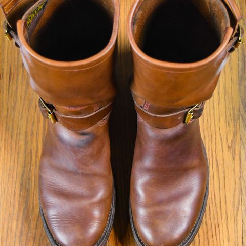 View photo of Role Club Engineer Boots in Dark Olive Steerhide