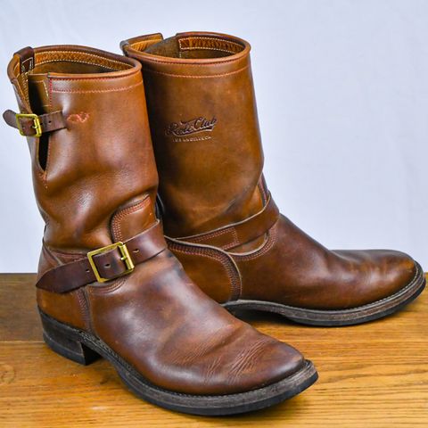 View photo of Role Club Engineer Boots in Dark Olive Steerhide