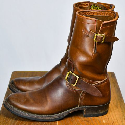 View photo of Role Club Engineer Boots in Dark Olive Steerhide