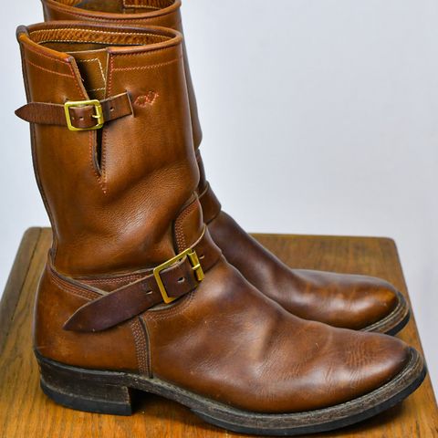 View photo of Role Club Engineer Boots in Dark Olive Steerhide