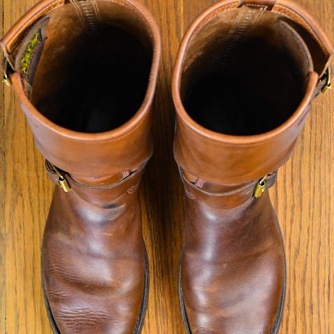 View photo of Role Club Engineer Boots in Dark Olive Steerhide