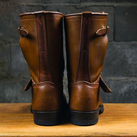 Role Club Engineer Boots in Dark Olive Steerhide