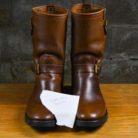 Role Club Engineer Boots in Dark Olive Steerhide