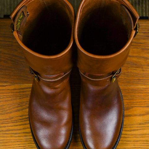 Role Club Engineer Boots in Dark Olive Steerhide