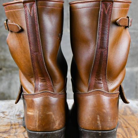 Role Club Engineer Boots in Dark Olive Steerhide