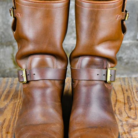 Role Club Engineer Boots in Dark Olive Steerhide