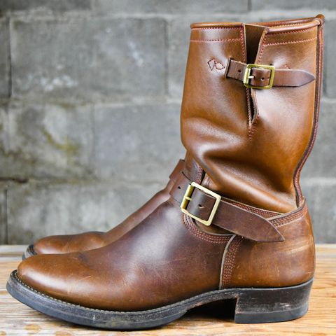 Role Club Engineer Boots in Dark Olive Steerhide