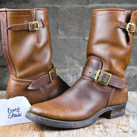 Role Club Engineer Boots in Dark Olive Steerhide