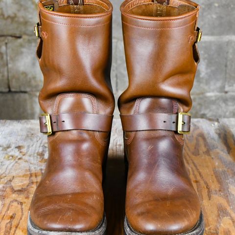Role Club Engineer Boots in Dark Olive Steerhide