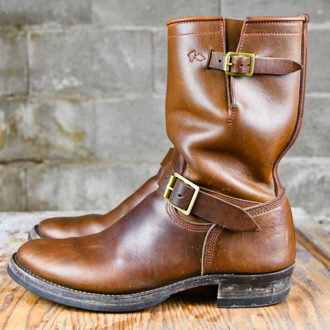 Role Club Engineer Boots in Dark Olive Steerhide