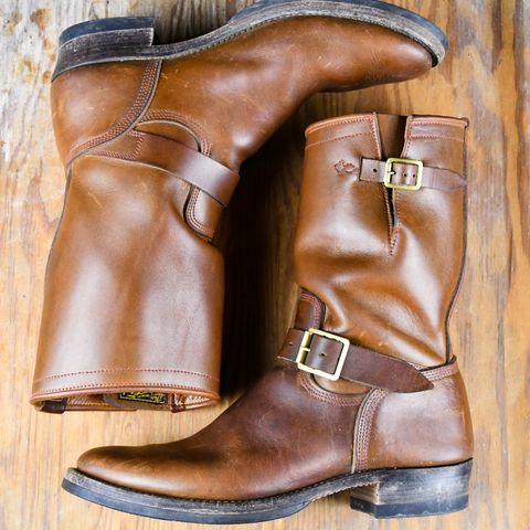 Role Club Engineer Boots in Dark Olive Steerhide