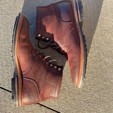 View photo of Grant Stone Diesel Boot in C.F. Stead Dark Burgundy Classic Kudu