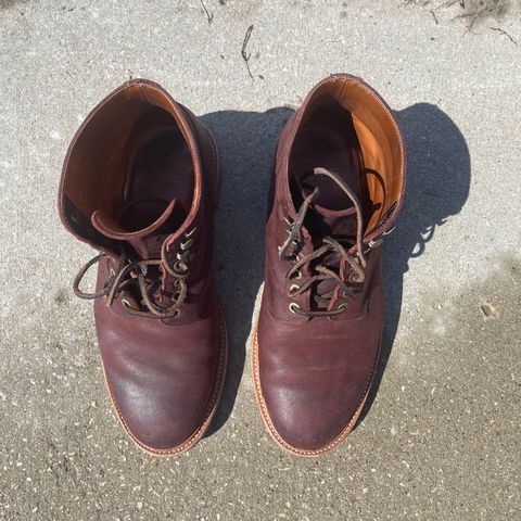 View photo of Grant Stone Diesel Boot in C.F. Stead Dark Burgundy Classic Kudu