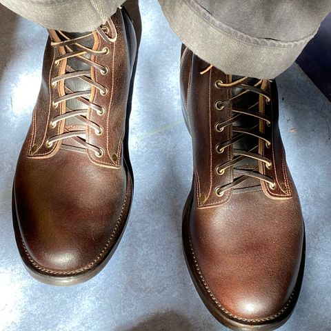 View photo of NF Bootmaker Belmont Boot in Horween Brown Courtland Chromexcel