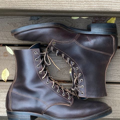 View photo of NF Bootmaker Belmont Boot in Horween Brown Courtland Chromexcel