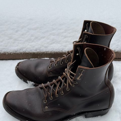 View photo of NF Bootmaker Belmont Boot in Horween Brown Courtland Chromexcel