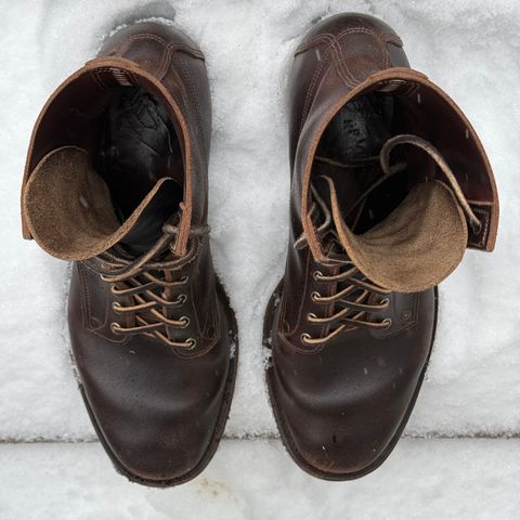 View photo of NF Bootmaker Belmont Boot in Horween Brown Courtland Chromexcel