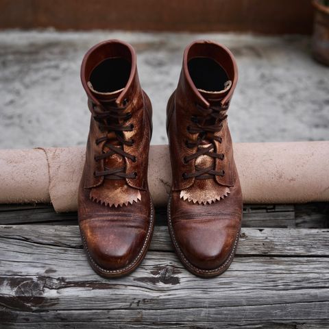 Perera Shoemaker Field Boot in Conceria Walpier Ghost Buttero