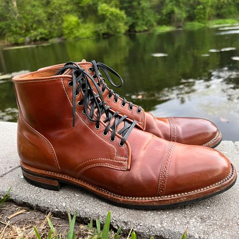 View photo of Viberg Service Boot BCT in Horween Natural Shell Cordovan