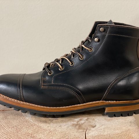 Truman Cap Toe Boot in Black Teacore