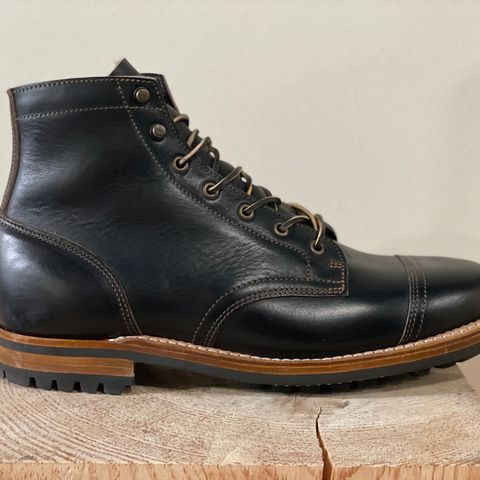 Truman Cap Toe Boot in Black Teacore