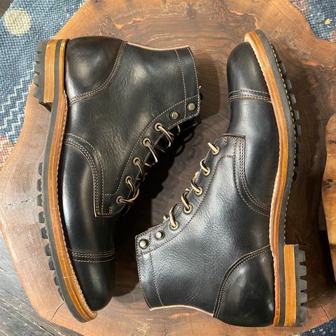 Truman Cap Toe Boot in Black Teacore