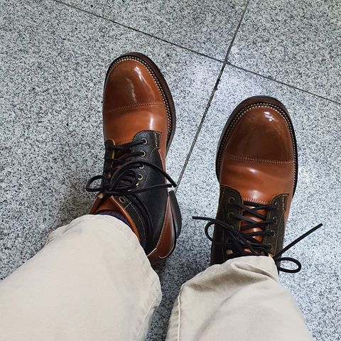 Midas Vanquish Blucher Boot in Leder Ogawa Camel Shell Cordovan