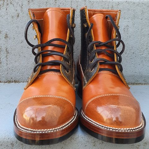 Midas Vanquish Blucher Boot in Leder Ogawa Camel Shell Cordovan