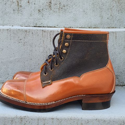 Midas Vanquish Blucher Boot in Leder Ogawa Camel Shell Cordovan