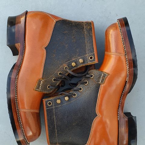 Midas Vanquish Blucher Boot in Leder Ogawa Camel Shell Cordovan