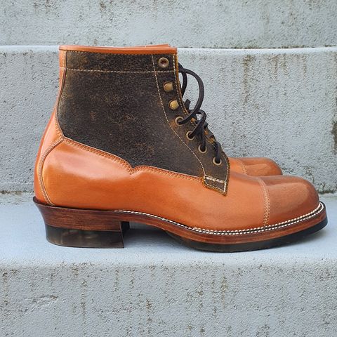 Midas Vanquish Blucher Boot in Leder Ogawa Camel Shell Cordovan