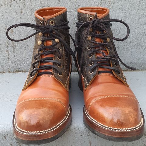 Midas Vanquish Blucher Boot in Leder Ogawa Camel Shell Cordovan