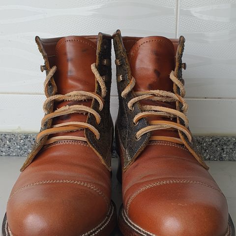 Midas Vanquish Blucher Boot in Leder Ogawa Camel Shell Cordovan