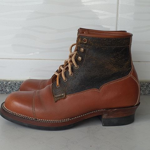 Midas Vanquish Blucher Boot in Leder Ogawa Camel Shell Cordovan