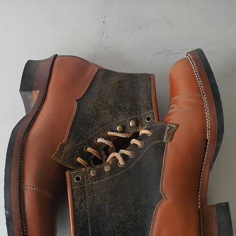 Midas Vanquish Blucher Boot in Leder Ogawa Camel Shell Cordovan