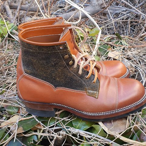 Midas Vanquish Blucher Boot in Leder Ogawa Camel Shell Cordovan