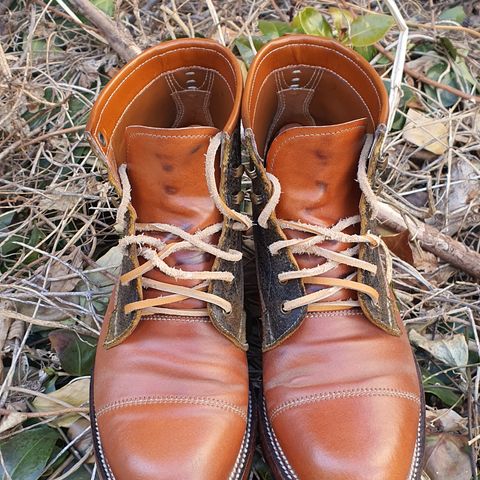 Midas Vanquish Blucher Boot in Leder Ogawa Camel Shell Cordovan
