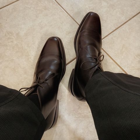 Meermin Chukka Boot in D'Annonay Dark Brown Alpine Grain Calf