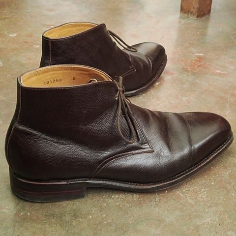 Meermin Chukka Boot in D'Annonay Dark Brown Alpine Grain Calf