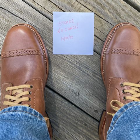 Flame Panda Brogue Cap Toe Service Boot in Maryam Natural Horsebutt