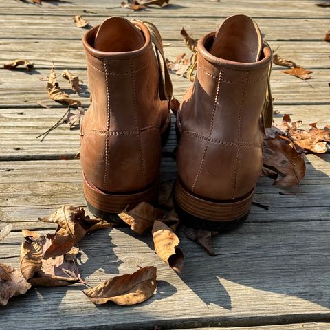 Flame Panda Brogue Cap Toe Service Boot in Maryam Natural Horsebutt