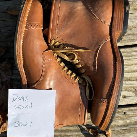 Flame Panda Brogue Cap Toe Service Boot in Maryam Natural Horsebutt