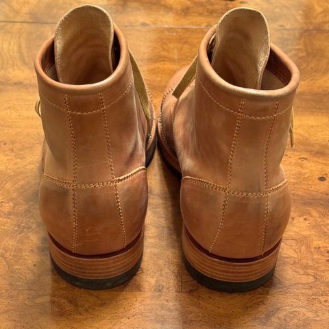 Flame Panda Brogue Cap Toe Service Boot in Maryam Natural Horsebutt
