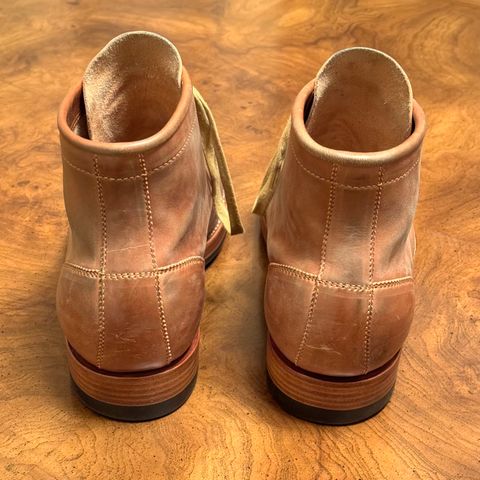 Flame Panda Brogue Cap Toe Service Boot in Maryam Natural Horsebutt