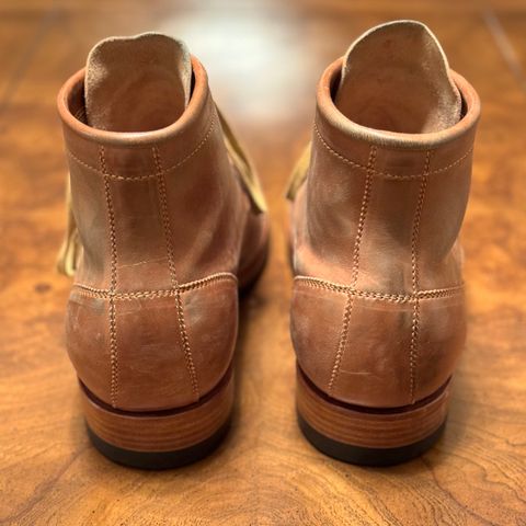 Flame Panda Brogue Cap Toe Service Boot in Maryam Natural Horsebutt