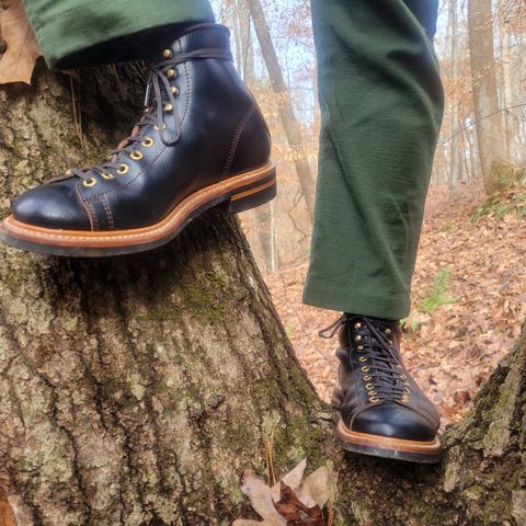 John Lofgren Monkey Boots in Horween Black Teacore Chromexcel