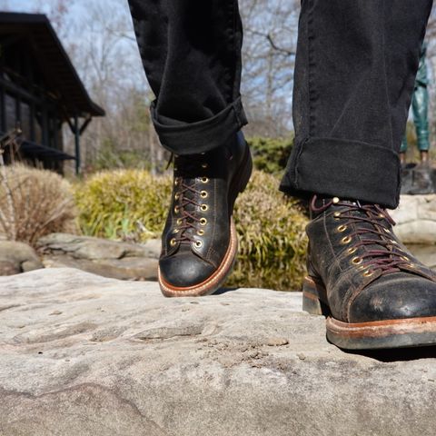 John Lofgren Monkey Boots in Horween Black Teacore Chromexcel